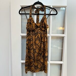 Vintage Diane von Furstenberg Y2K Babydoll Silk Tropical Resort Dress Size 0
